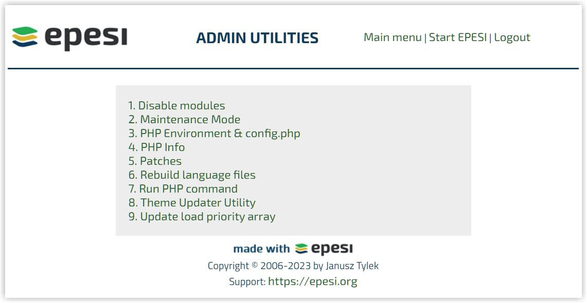 Epesi Admin Utilities